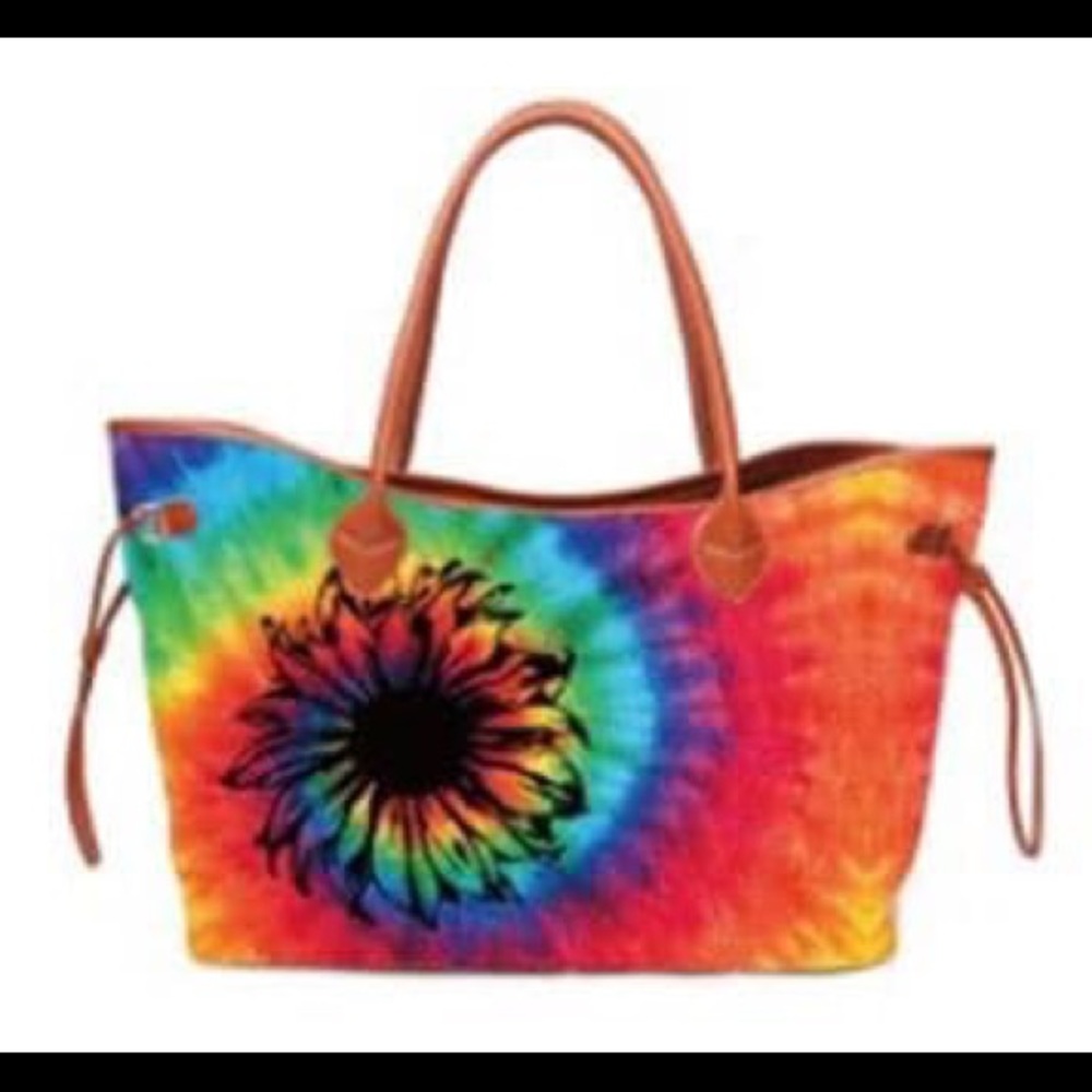 Tie dye sunflower weekender bags